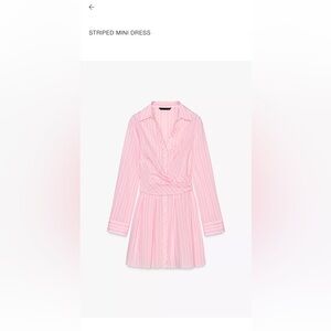 Zara Pink Striped Mini Dress
